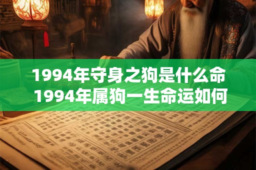 1994年守身之狗是什么命 1994年属狗一生命运如何