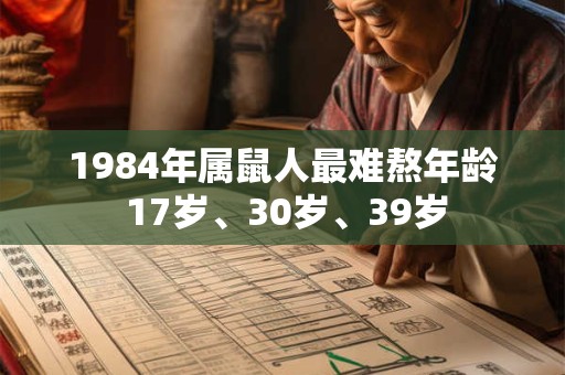 1984年属鼠人最难熬年龄 17岁、30岁、39岁