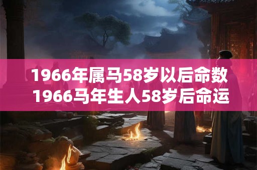 1966年属马58岁以后命数 1966马年生人58岁后命运如何