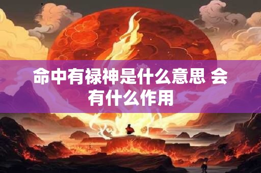 命中有禄神是什么意思 会有什么作用