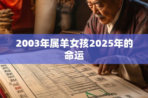 2003年属羊女孩2025年的命运