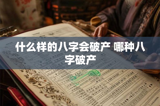 什么样的八字会破产 哪种八字破产