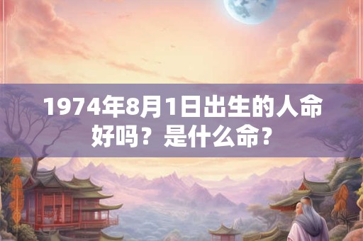 1974年8月1日出生的人命好吗？是什么命？