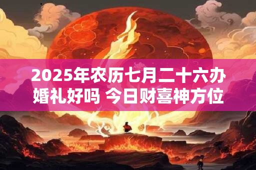 2025年农历七月二十六办婚礼好吗 今日财喜神方位