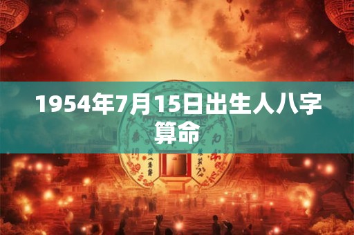 1954年7月15日出生人八字算命