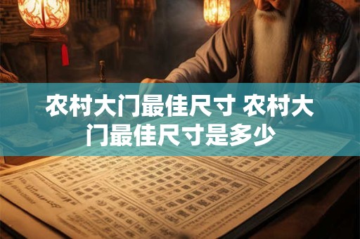 农村大门最佳尺寸 农村大门最佳尺寸是多少