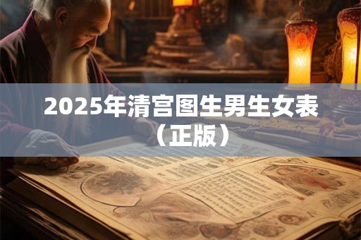 2025年清宫图生男生女表（正版）