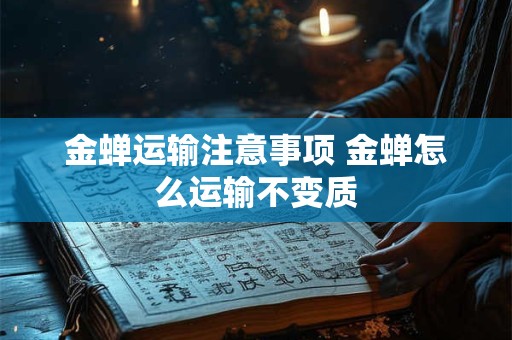 金蝉运输注意事项 金蝉怎么运输不变质