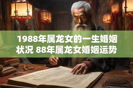 1988年属龙女的一生婚姻状况 88年属龙女婚姻运势