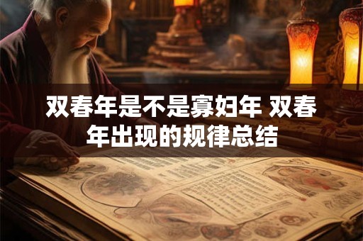 双春年是不是寡妇年 双春年出现的规律总结