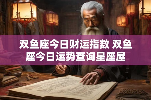 双鱼座今日财运指数 双鱼座今日运势查询星座屋