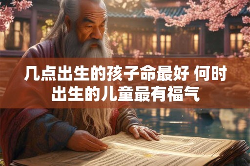 几点出生的孩子命最好 何时出生的儿童最有福气
