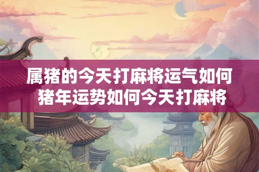 属猪的今天打麻将运气如何 猪年运势如何今天打麻将会赢吗