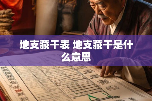 地支藏干表 地支藏干是什么意思