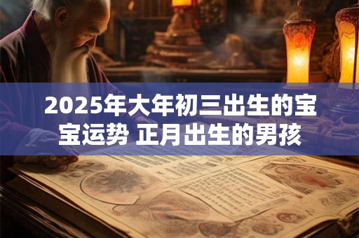 2025年大年初三出生的宝宝运势 正月出生的男孩