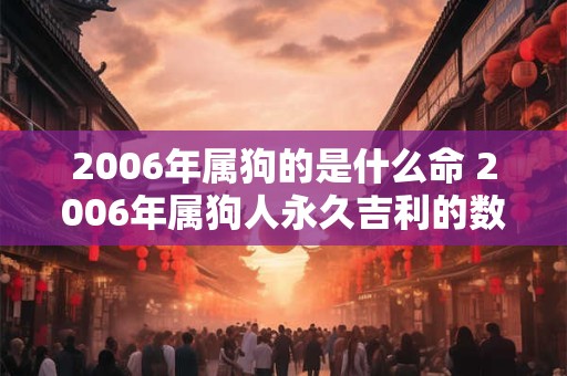 2006年属狗的是什么命 2006年属狗人永久吉利的数字