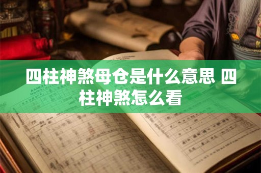 四柱神煞母仓是什么意思 四柱神煞怎么看