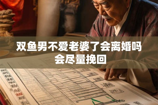 双鱼男不爱老婆了会离婚吗 会尽量挽回