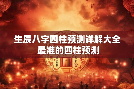 生辰八字四柱预测详解大全 最准的四柱预测