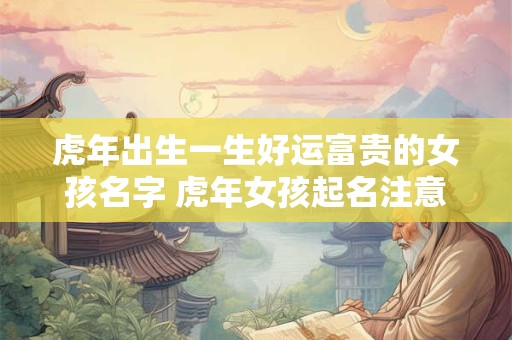 虎年出生一生好运富贵的女孩名字 虎年女孩起名注意事项2026