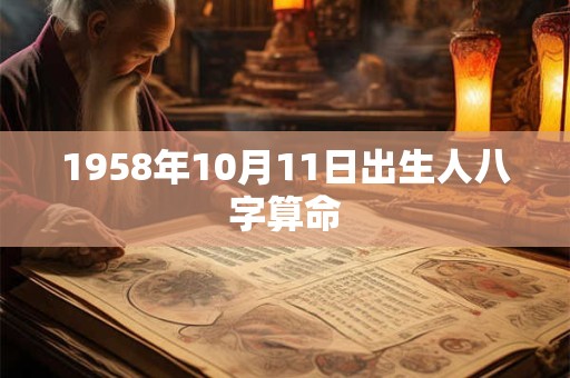 1958年10月11日出生人八字算命