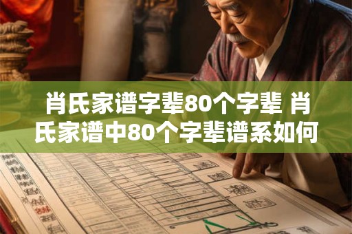 肖氏家谱字辈80个字辈 肖氏家谱中80个字辈谱系如何延续