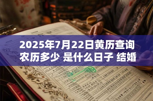 2025年7月22日黄历查询 农历多少 是什么日子 结婚吉时