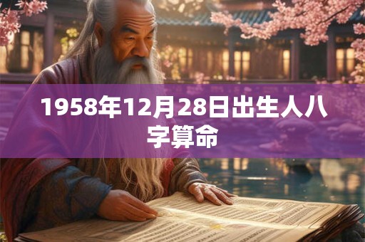 1958年12月28日出生人八字算命