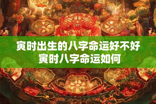 寅时出生的八字命运好不好 寅时八字命运如何
