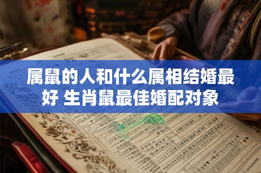 属鼠的人和什么属相结婚最好 生肖鼠最佳婚配对象