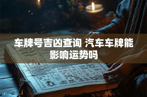 车牌号吉凶查询 汽车车牌能影响运势吗