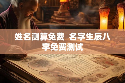 姓名测算免费  名字生辰八字免费测试