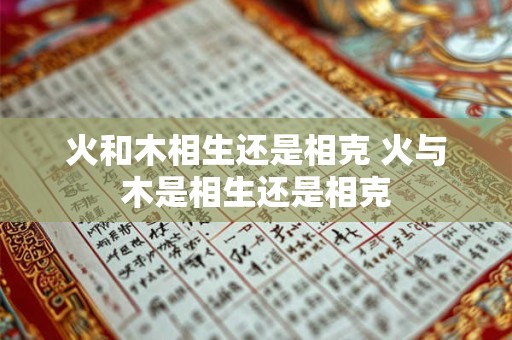 火和木相生还是相克 火与木是相生还是相克