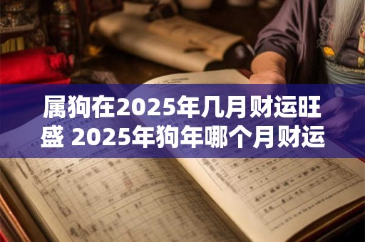 属狗在2025年几月财运旺盛 2025年狗年哪个月财运旺盛