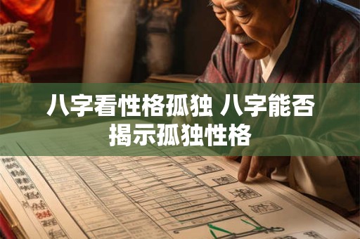 八字看性格孤独 八字能否揭示孤独性格