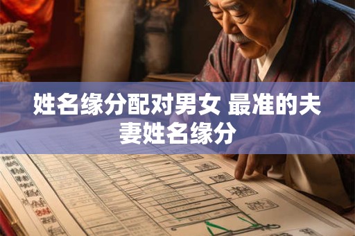 姓名缘分配对男女 最准的夫妻姓名缘分