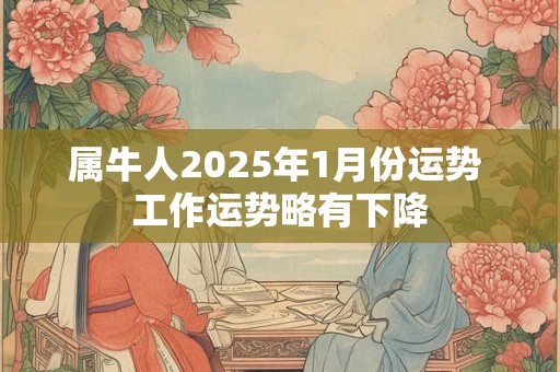属牛人2025年1月份运势 工作运势略有下降