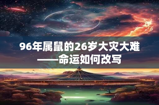96年属鼠的26岁大灾大难——命运如何改写 96年属鼠的26岁大灾大难——命运如何改写