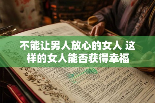 不能让男人放心的女人 这样的女人能否获得幸福