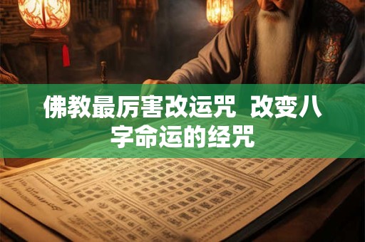 佛教最厉害改运咒  改变八字命运的经咒