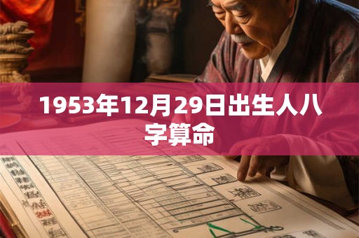 1953年12月29日出生人八字算命 1953年12月29日出生人八字算命