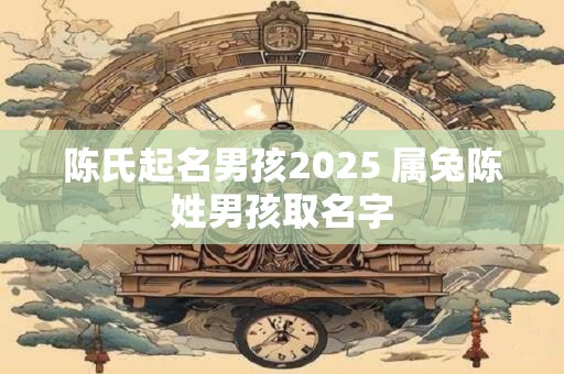 陈氏起名男孩2025 属兔陈姓男孩取名字