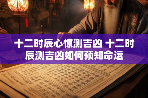 十二时辰心惊测吉凶 十二时辰测吉凶如何预知命运