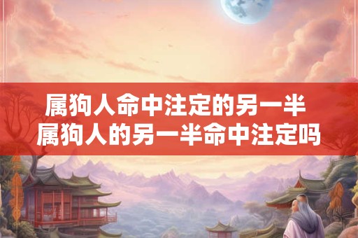 属狗人命中注定的另一半 属狗人的另一半命中注定吗