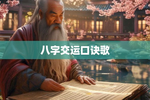 八字交运口诀歌
