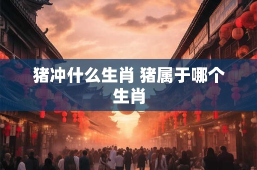 猪冲什么生肖 猪属于哪个生肖