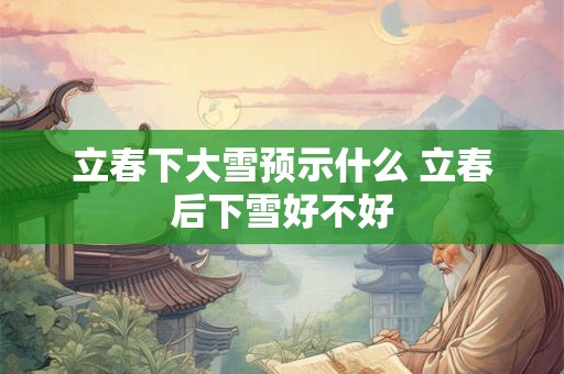 立春下大雪预示什么 立春后下雪好不好
