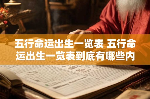 五行命运出生一览表 五行命运出生一览表到底有哪些内容