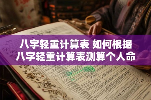 八字轻重计算表 如何根据八字轻重计算表测算个人命运