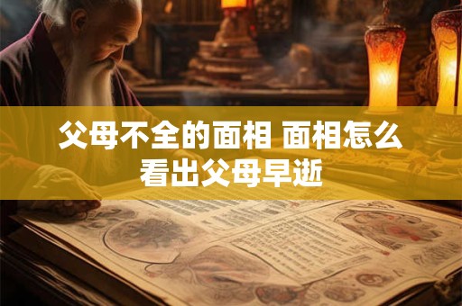 父母不全的面相 面相怎么看出父母早逝 父母不全的面相 面相怎么看出父母早逝